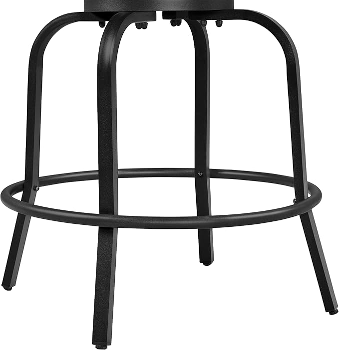 Yaheetech 2 Piece Patio Swivel Bar Stools Texteline Bistro Chairs with High Back/Armrest/Footrest, All Weather Padded Seating Outdoor Furniture Chairs for Outside, Lawn & Garden?Black/Brown