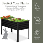 Best Choice Products 48x24x30in Galvanized Raised Garden Bed, Metal Elevated Planter Box, Vegetable Garden for Backyard, Patio, Balcony - Black