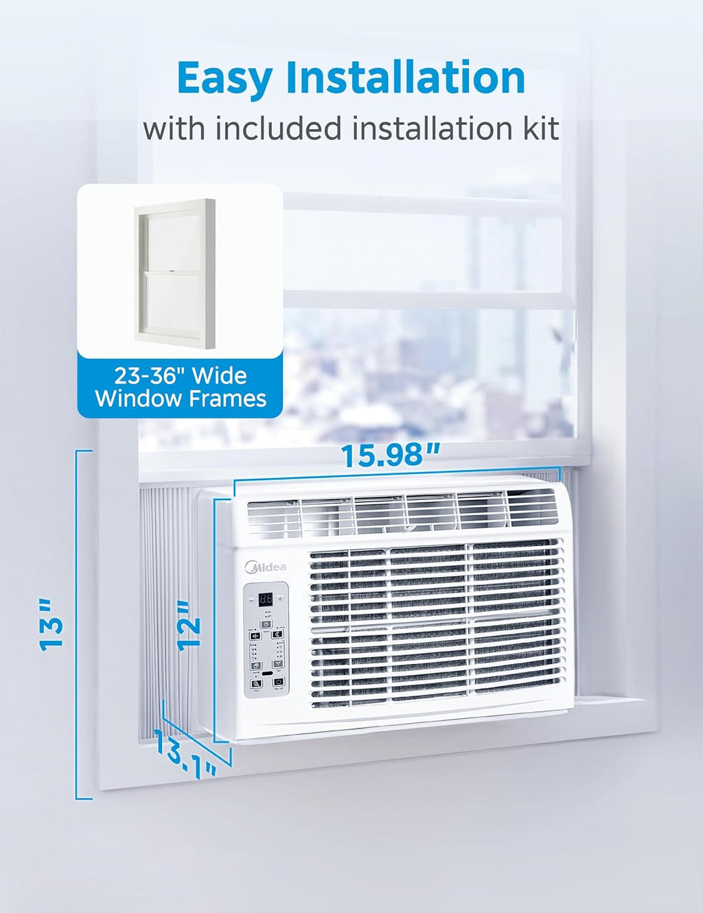 midea 6,000 btu window air conditioner, 3-in-1 cool/fan/dehumidifier, package contents