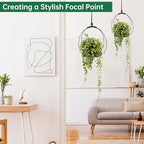 Hanging Planters for Indoor Plants,Plant Hanger with Sturdy Wood Base,Modern Boho Macrame Plant Hanger,Wall Ceiling Window Stands(Plants/Pots Not Included) (1 Pack-Circle)