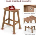 Stoog All-Weather Bar Stools Set of 4, Patio Barstools, Never Rot or Fade, for Bar, Kitchen Counter and Deck, Teak
