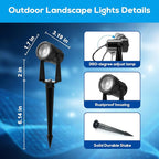 ZYAN Landscape Spotlights with Sensor, 5 Lighting Modes for Brightness Adjustment, Dimmable Timer Auto On Off, Low Voltage Outdoor IP65 Waterproof for Patio Yard Garden Pathway, Warm White (4 Pack)