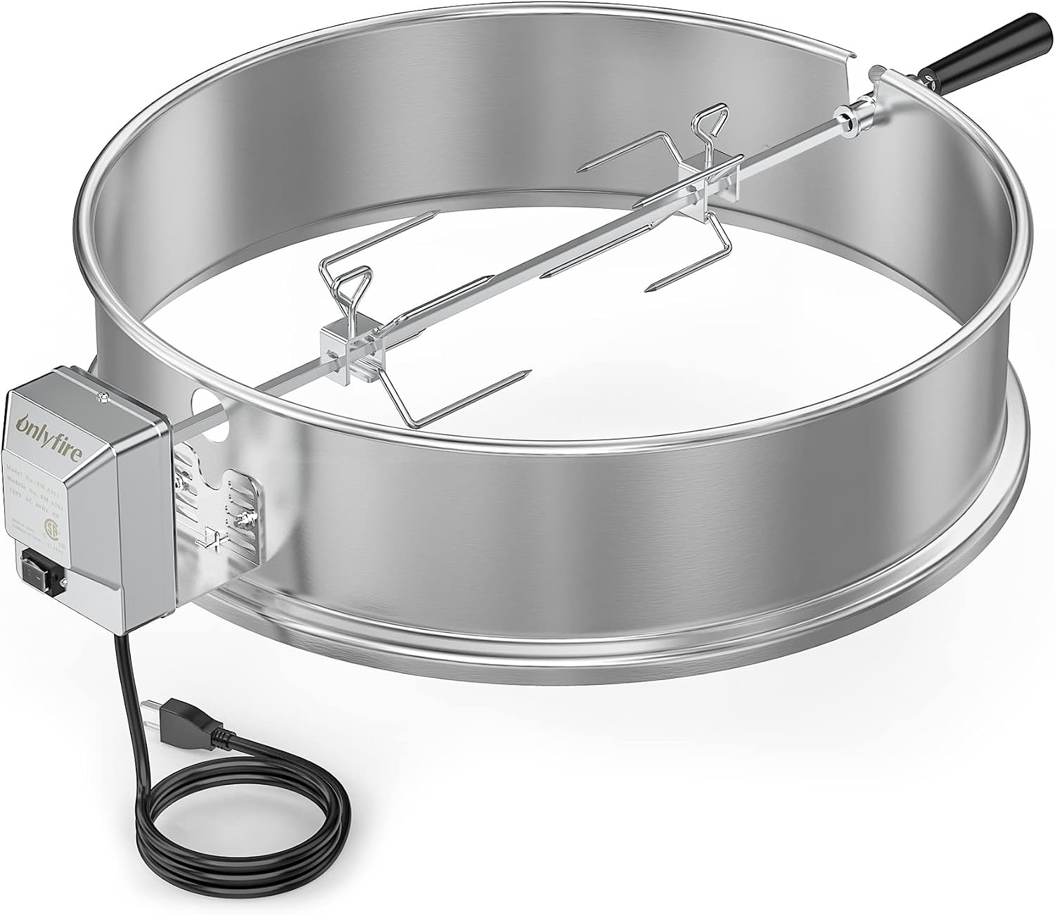 onlyfire Stainless Steel Rotisserie Ring Kit for Weber 22" Kettle Grills | Turns Your Kettle Into A Chicken Roaster