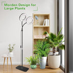 Grow Light with Stand for Indoor Plants, Dual Head Full Spectrum Floor Plant Light for Large Tall Plants, 16.5-68in Adjustable Height, 3/9/12H Timer, Dimmable, Modern Ring Grow Lamp for Home Décor