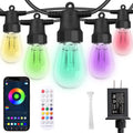 cawws outdoor string lights 50ft, color changing patio, main product view