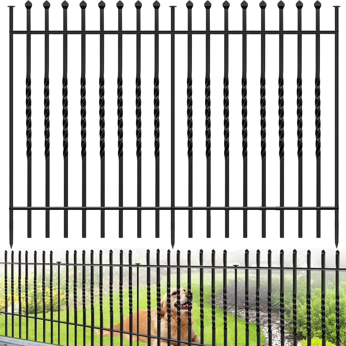 gilpwa 8 panels no dig decorative garden fence, main product view