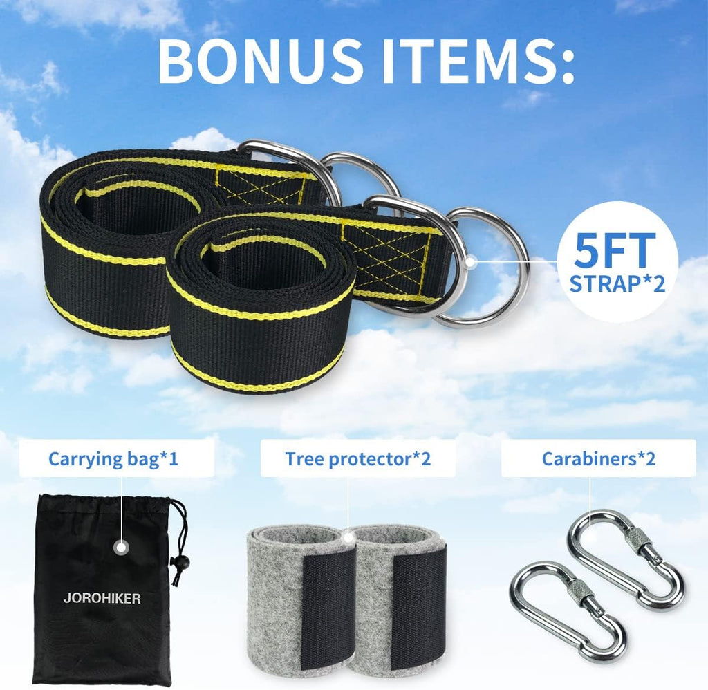 5FT Tree Swing Hanging Straps Kit with Tree Protector,2 Pack | Heavy Duty Carabiners Included. 5FT Hanging Straps Hold 1800 Lbs. Perfect For Tree Swings and Hammock