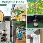 KABB Hanging Plant Bracket, 2 Pcs 10" Iron Decorative Wall Hanger Hooks for Hanging Plants Flower Baskets Bird Feeders Wind Chimes, Indoor Outdoor Rustic Home Decor, Coffee Color