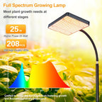 2026 Grow Light with Upgrade Stable Stand, Bright Grow Lights for Indoor Tall Plants, Bonsai Tree, 4/8/12/16/20H Timer, 25 Watt Power Draw, NO Need Adapter, 24"-76" Height Adjustable