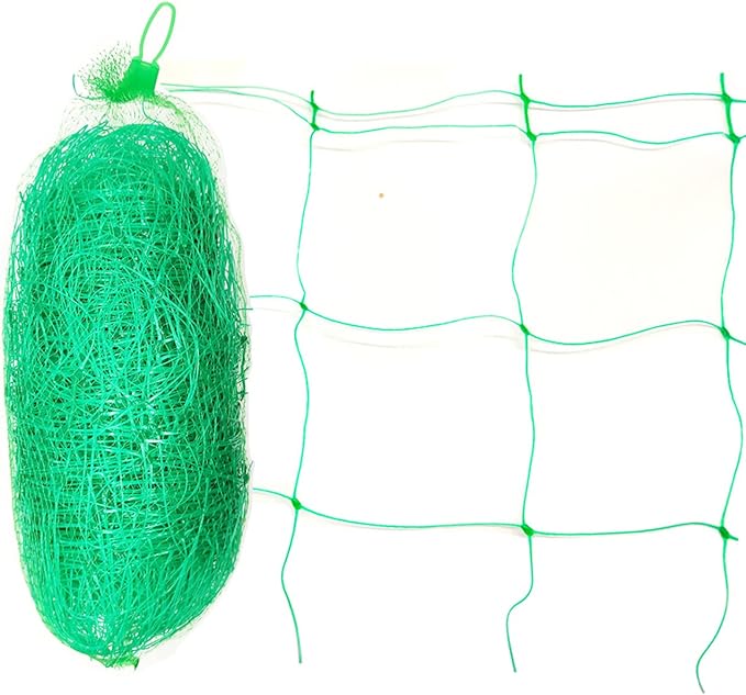 Green Garden Trellis Netting 5x100 ft Heavy Duty Polypropylene Plant Support Net for Climbing Vegetables Fruits Flowers