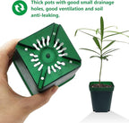 Square Nursery Seedling Pot 3.5 Inches 90 Pcs, Small Nursery Pot Plastic Thick and Sturdy Seed Start Germination Pot for Plant Propagation and Seeding(Green,3.54 Inches, 90Pcs)