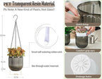 Melphoe 2 Pack Self Watering Hanging Planters Indoor Flower Pots, 5.3 Inch Outdoor Hanging Basket, Plant Hanger with 3Hooks Drainage Holes for Garden Home (Gray)