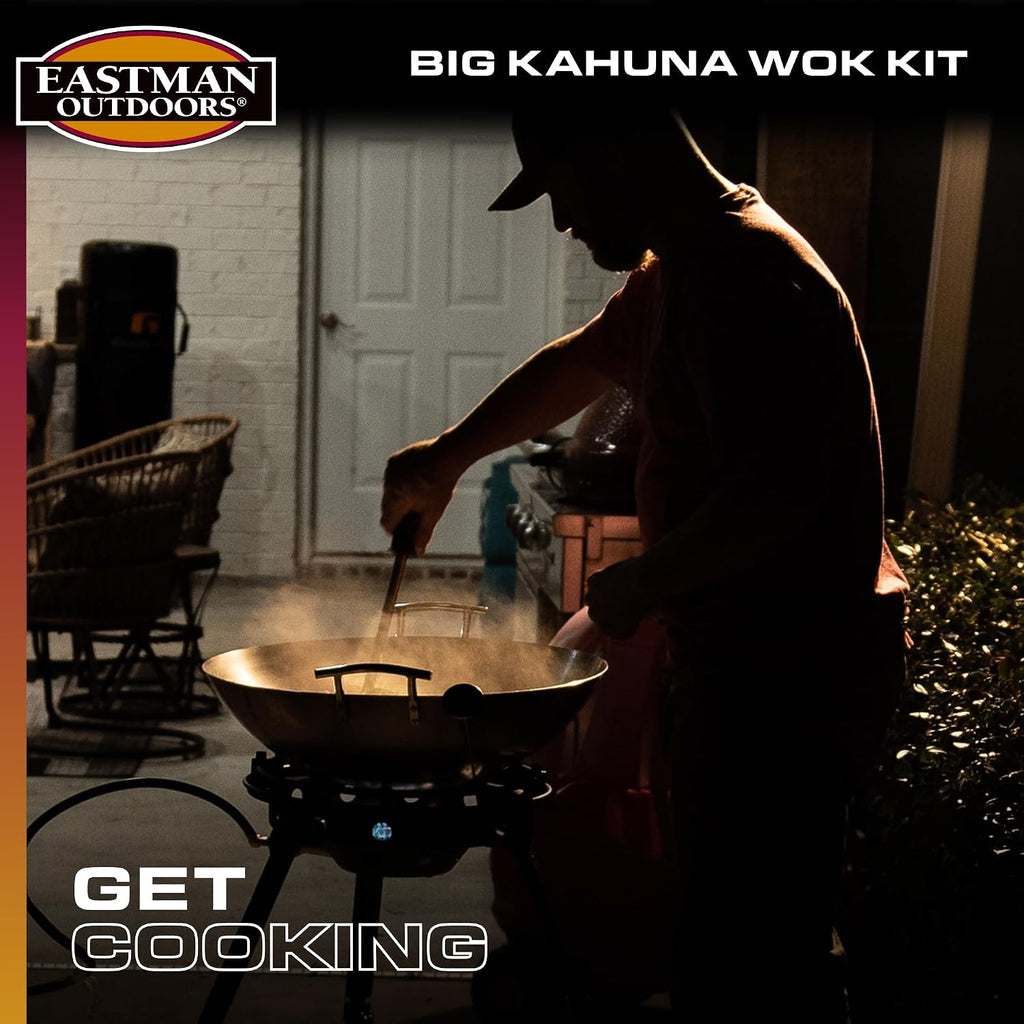 Eastman Outdoors 37212 Outdoor Gourmet 22 Inch Carbon Steel Wok Kit,Black & Steel