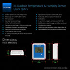 yolink x3 outdoor thermometer hygrometer data logger, ys8015, close-up detail