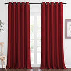 NICETOWN Sliding Door Window Treatment Blackout Patio Door Curtain Panels, Privacy Thermal Drapes for Bedroom Living Room Department with Grommet Top (Burgundy Red, W66 x L110)