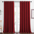 NICETOWN Blackout Curtains 84 Inch Length, Thermal Insulated Curtains for Bedroom Grommet Energy Saving Room Darkening Drapes for Living Room Window, 1 Panel, Burgundy Red, 66" W x 102" L