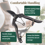 Wablade Japanese Pruning Shears, Bypass Garden Pruner 7.9", Made in Japan | Garden shears cut live branches up to 0.59", forged alloy steel blade for clean, controlled pruning (Cusion-Spring Model)