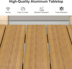 PURPLE LEAF 7 Pieces Outdoor Dining Set with Patio Aluminium Dining Table and Wicker Chairs Modern Furniture Cushions Sets for Backyard Indoor Decor Kitchen Teak
