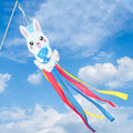 NOVWANG 40 Inch 3D Rabbit Bunny Easter Windsock, Spring Windsocks for Yard Garden Patio Balcony, Easter Outdoor Hanging Decorations