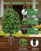 fake bushes boxwood balls,27‘’ faux boxwood topiary outdoor showing dimensions