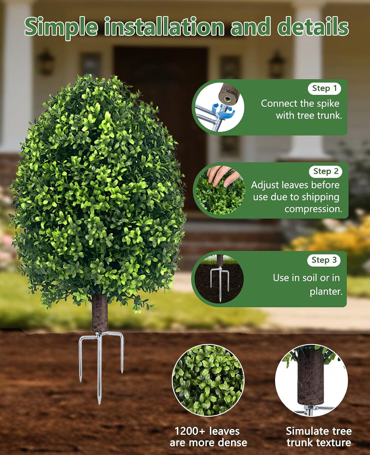 fake bushes boxwood balls,27‘’ faux boxwood topiary outdoor showing dimensions