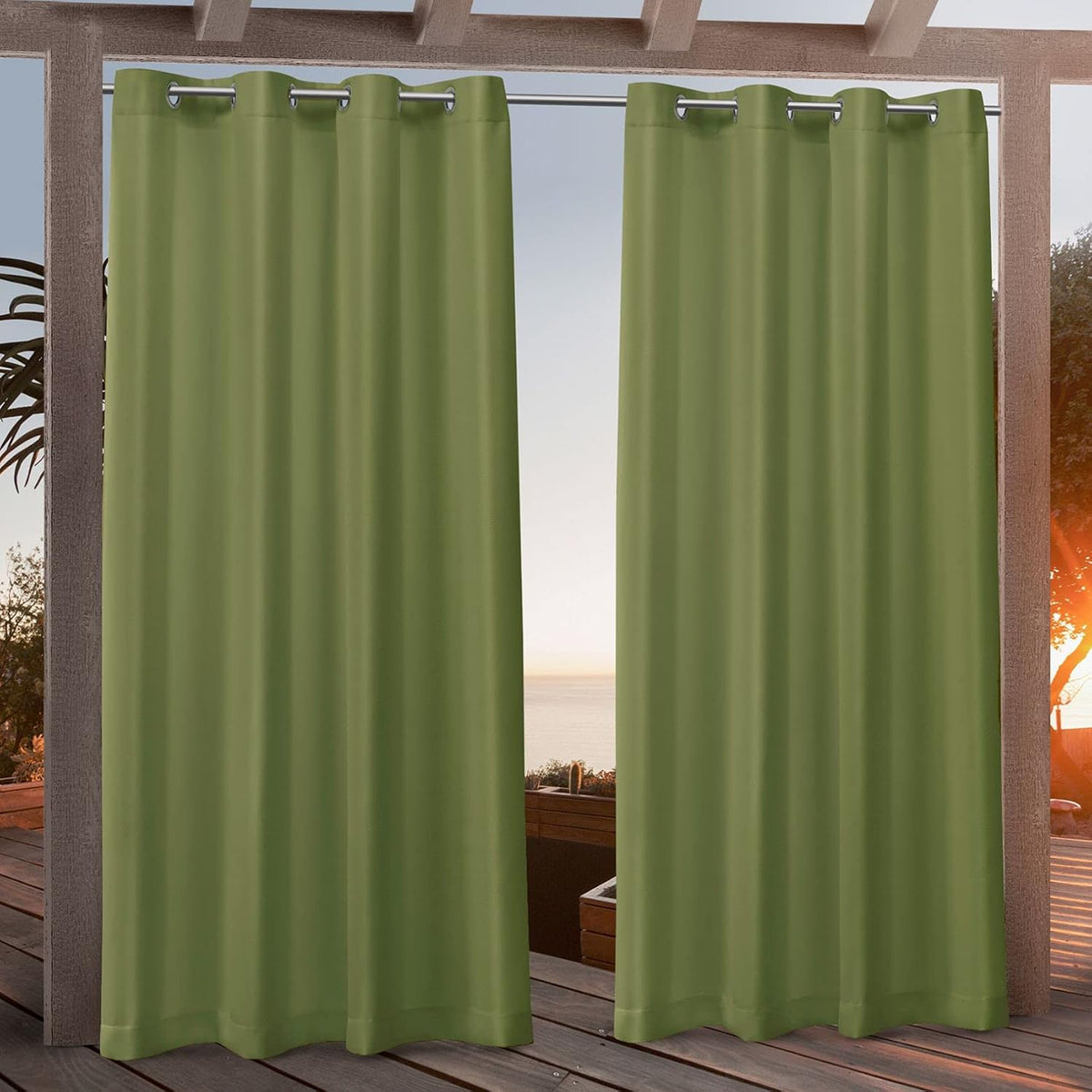 nicole miller new york canvas indoor/outdoor grommet top, main product view