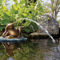 Aquascape Lazy Frog on Lily Pad Spitter Fountain for Ponds and Water Gardens, 78311