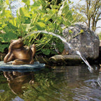 Aquascape Lazy Frog on Lily Pad Spitter Fountain for Ponds and Water Gardens, 78311
