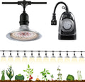 Outdoor LED Grow Light with Timer, 12-Light Full Spectrum Grow Light Strip, Waterproof Plant Lamps, UL Certified String Grow Lights for Greenhouse Garden, 41FT Light for Veg Seedling Flower