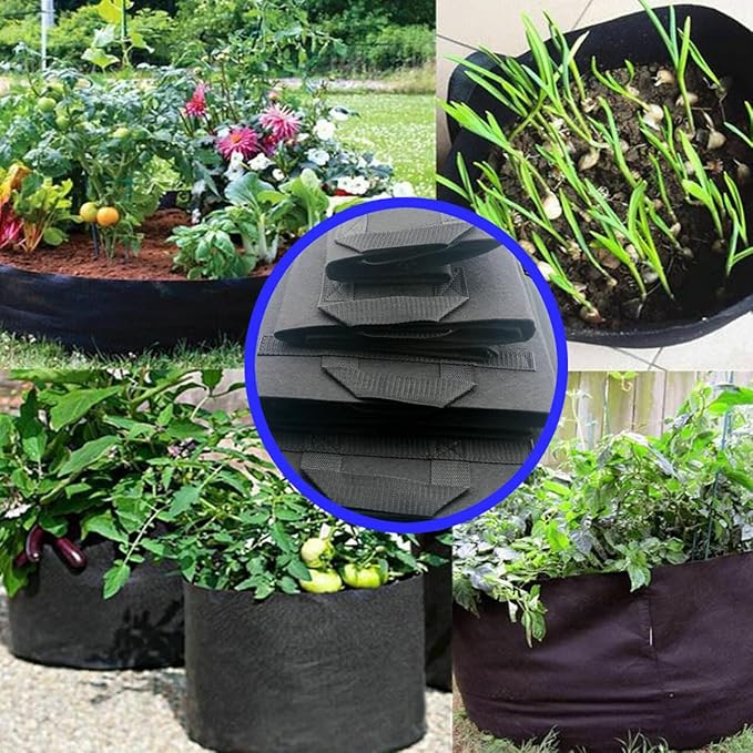 GROWTNT 7 Gallon Grow Bags 24 Pack,7 Gallon Fabric Pots,Garden Bags to Grow Vegetables,Planter Bag for Vegetables,Garden Pots with Two Handles.