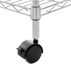 Amazon Basics 3-Shelf Heavy Duty Adjustable Wire Shelving Storage Rack on 2" PP Plastic Wheel Casters, Steel Utility Shelving Unit for Garage and Laundry Room, 23.2" x 13.4" x 32.75", Chrome