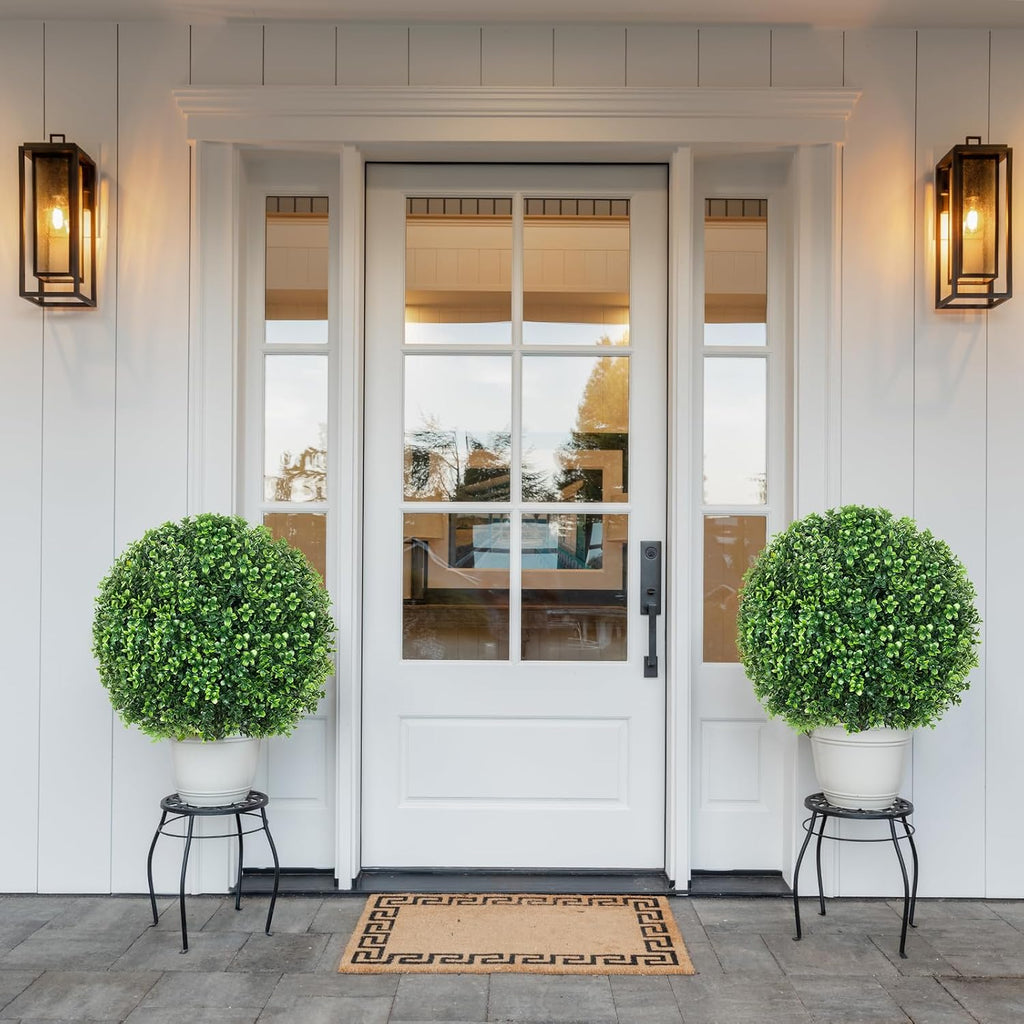 artificial boxwood topiary ball outdoor 25", 2pcs fake showing dimensions
