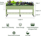 Rolling Elevated Raised Garden Bed-V Series, 2' x 8' Garden Beds with Legs & Storage Rack for Patio & Porch, 1400 Lbs Weight Capacity, Outdoor Planter Box for Vegetables Flower Herbs, Olive Green