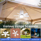 ceiling fan light, battery operated gazebo fan light on a desk or shelf