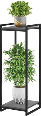 2-tier oak grey plant stand indoor 34" tall, main product view