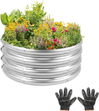 Garden Galvanized Raised Garden Bed Kit - Metal Planter Box for Vegetables/Herbs/Flowers, Heavy-Duty Steel Outdoor Garden Box with Reinforced Edges (2x2x1 FT)