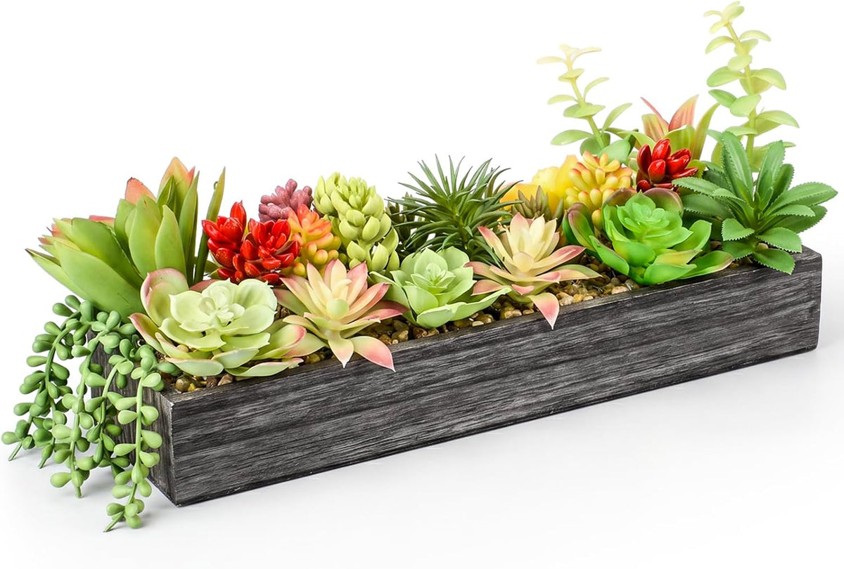 canlierr artificial succulent arrangement 16 inch faux succulents, main product view