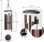 fdocoi wind chimes for outside deep tone,38'' large showing dimensions