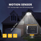 UME 19W LED Flood Light Motion Sensor Outdoor, 2 Adjustable Head, 2000LM, 5000K, IP65 Waterproof, Dusk to Dawn Security Light with Photocell for Exterior,Outside,Garage,House(Black)