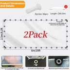 clear vinyl tarp,2 packs 8x20ft clear tarps with shown in use