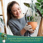 15 Pack Stackable Monstera Plant Support Stakes, 120inch Climbing Plant Sticks Structures with Garden Ties, Durable Alternative to Moss Pole for Indoor Outdoor Plants