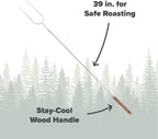 Coghlan's Camp Forks 6-Pack – 40" Solid Steel, Marshmallow Sticks with Wooden Handles | Heavy-Duty Camping Essentials for Fire Pit Roasting, BBQ Grilling & Outdoor Cooking