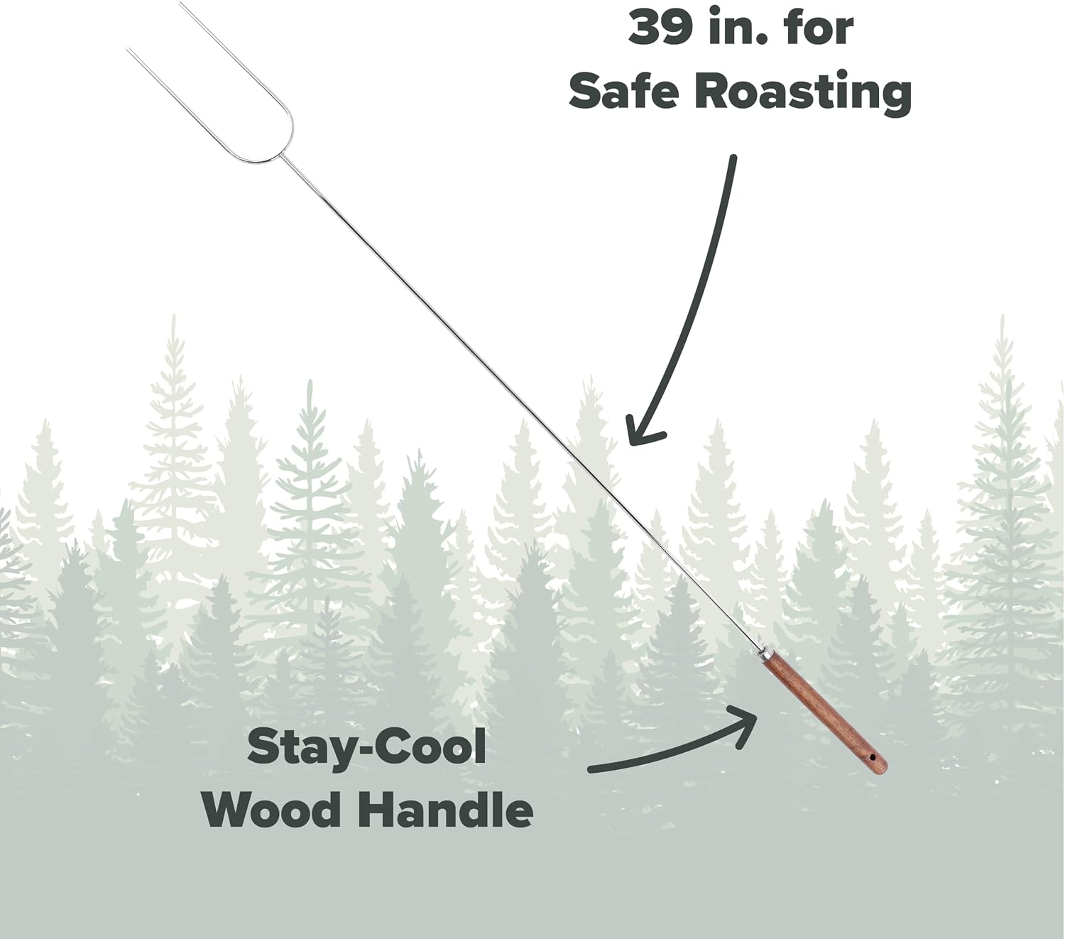 Coghlan's Camp Forks 6-Pack – 40" Solid Steel, Marshmallow Sticks with Wooden Handles | Heavy-Duty Camping Essentials for Fire Pit Roasting, BBQ Grilling & Outdoor Cooking