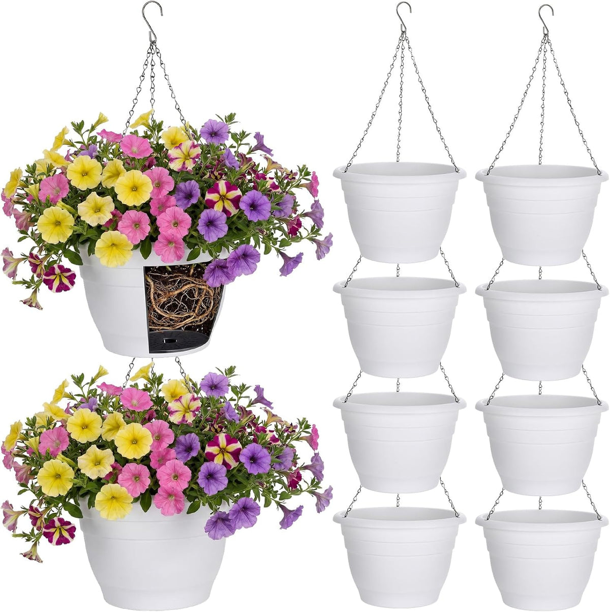 11 inch plastic hanging planter bulk white hanging, main product view