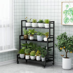 yizajia plant stand indoor outdoor tiered stands shelf shown in use