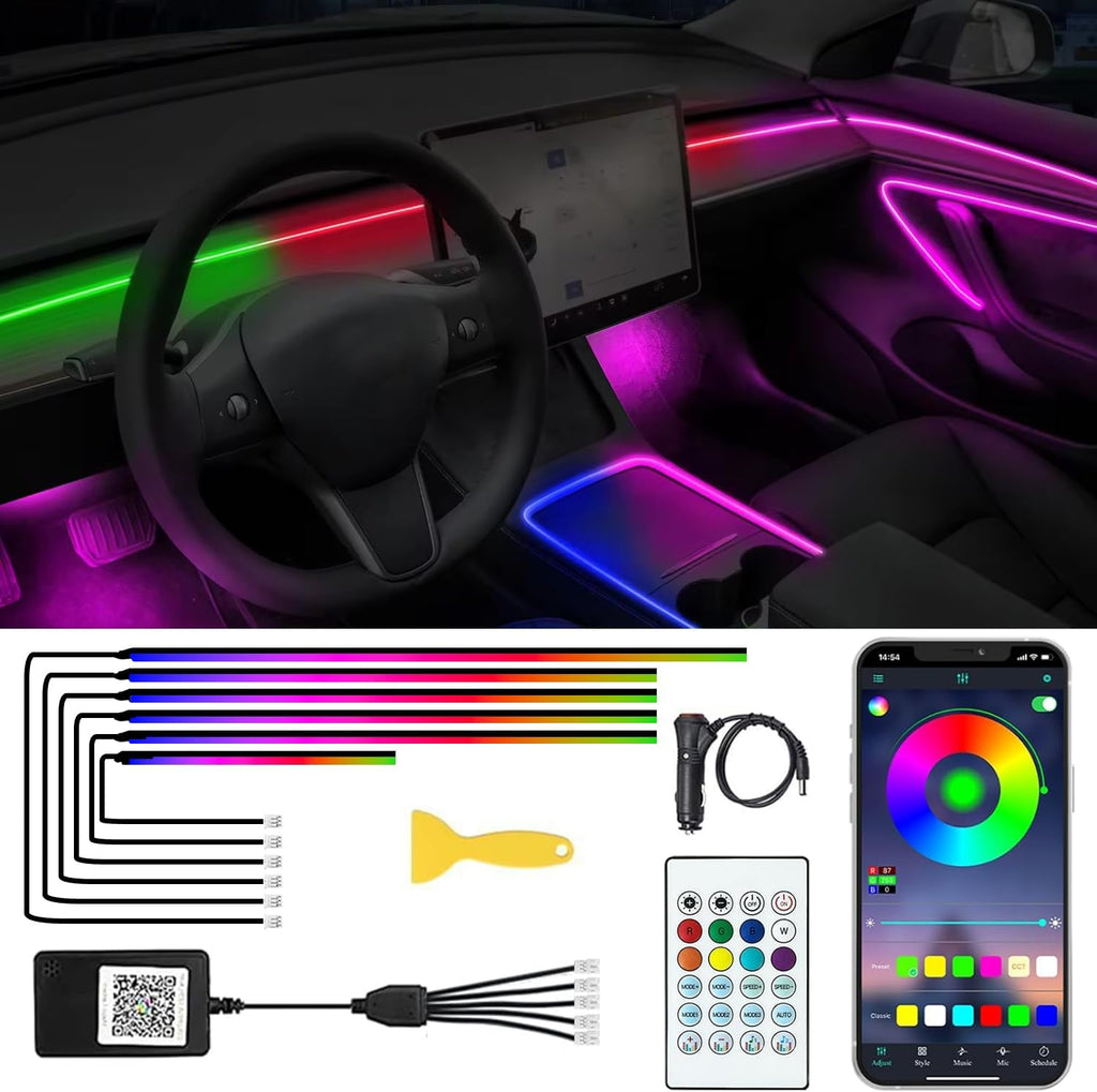 acrylic interior car led lights with remote and, main product view