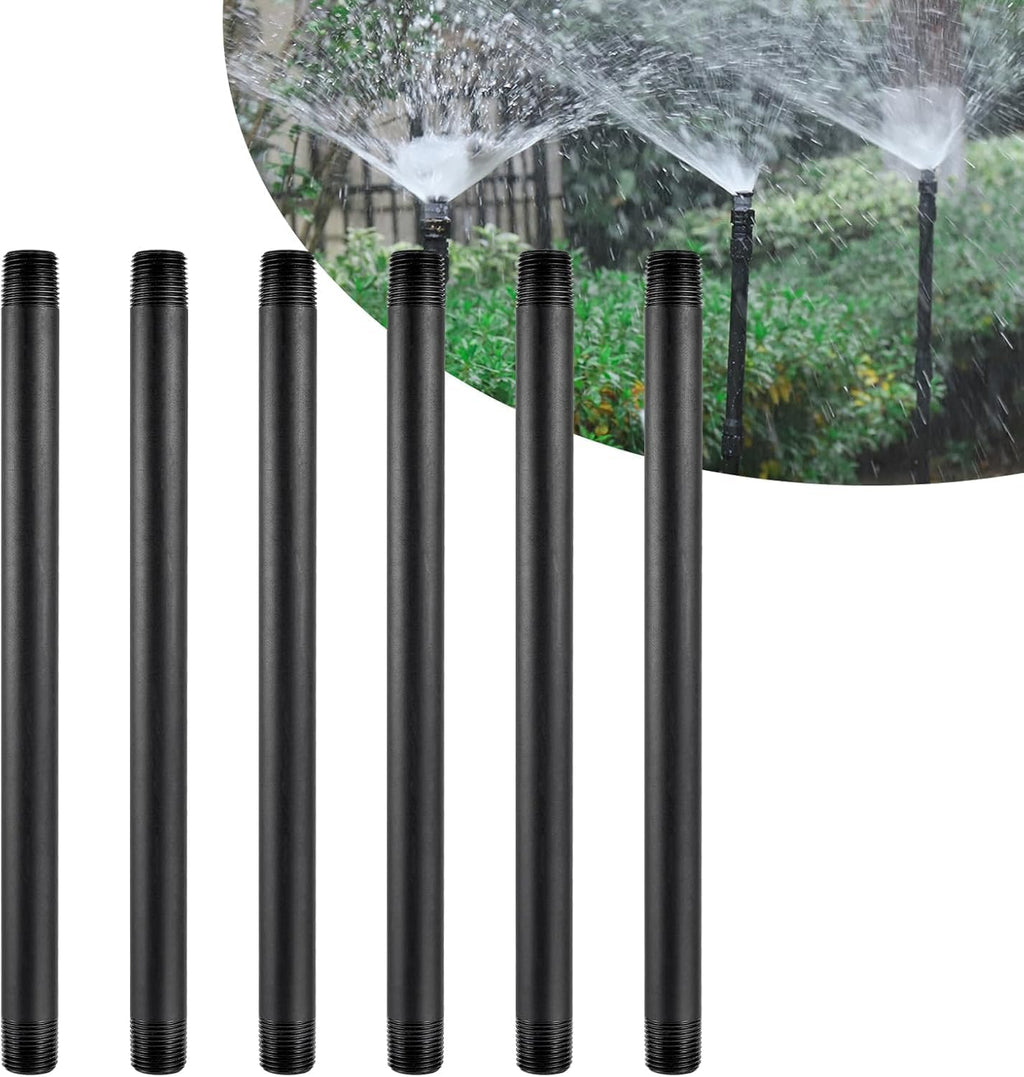 12 Pcs 1/2 Inch Double Male Threaded Head Pipe Riser | 12 Inches Multifunctional NPT Sprinkler Riser Extensions for Lawn Irrigation, Sprinkler Upgrade(NPT Sprinkler Extension)