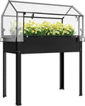 outsunny raised garden bed with flip-up cover, 39.4"x18.9"x48.8", main product view