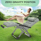 Suteck Oversized Zero Gravity Chair,29In XL Lounge Chair w/Removable Cushion&Headrest, Reclining Camping Chair w/Upgraded Lock and Footrest, Reclining Patio Chairs Recliner for Indoor Outdoor