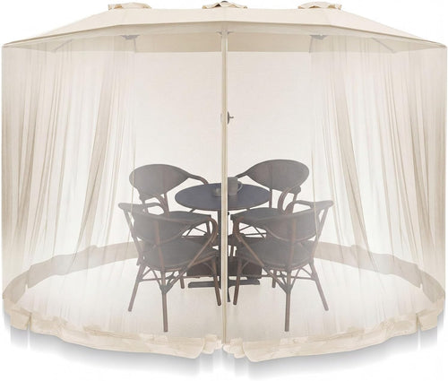 15ft beige double door umbrella mosquito netting patio, main product view